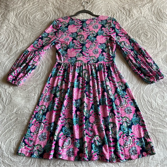 NWOT - Lilly Pulitzer - Auralia Dress - Oyster Bay Navy Shroom With A View - Picture 12 of 13